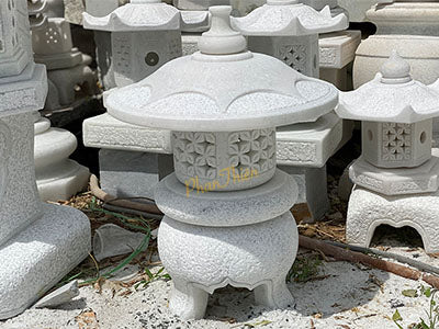 Đèn đá Sân Vườn Kiểu Nhật Cẩm Thạch Trắng - ĐÈN đá SÂN VƯỜN KIỂU NHẬT CẨM THẠCH TRẮNG (DEN-40) - PHAN THIÊN Sản Phẩm Được Đi - Cao 55cm - Tân Ngọc Phát