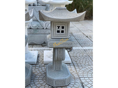 Đèn đá Sa Thạch Sân Vườn Kiểu Nhật - ĐÈN đá SA THẠCH SÂN VƯỜN KIỂU NHẬT (DEN-02) - PHAN THIÊN Sản Phẩm Được Điêu Khắc - Xám - Cao 80cm - Tân Ngọc Phát