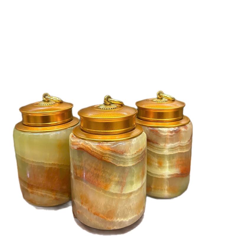 Hũ đựng trà đá Onyx, đồ chơi trang trí, phong thủy!