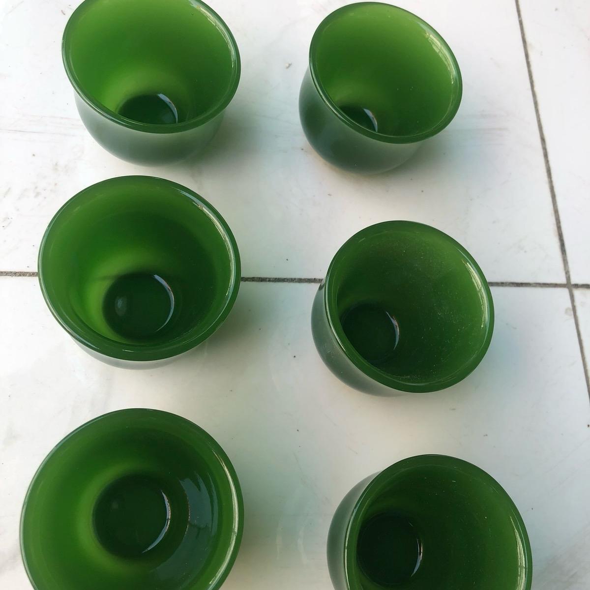 Bộ 6 ly đá mã não xanh để uống trà hoặc trưng phong thủy Phòng Khách Decor Phòng Trang Trí Nhà