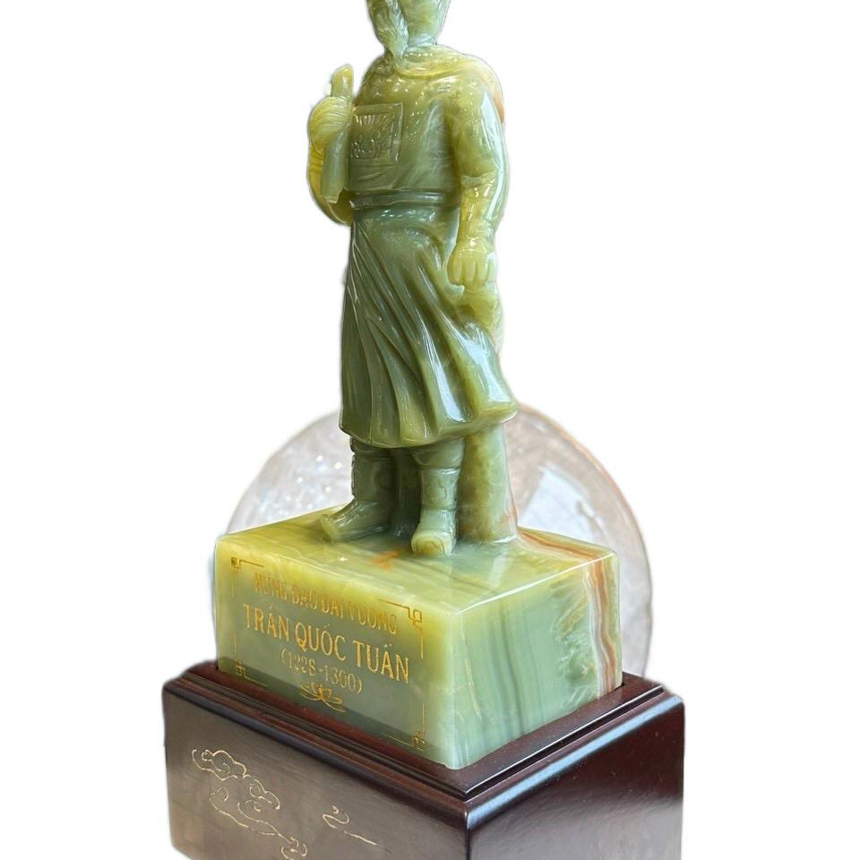 Tượng Hưng Đạo Vương, Trần Quốc Tuấn   đá onyx xanh Tượng điêu khắc Thủ công