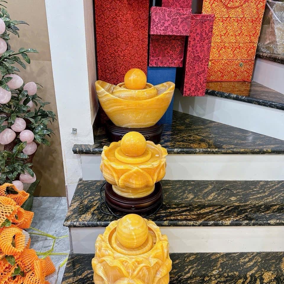 Phong thủy luân  đá vàng hoàng size 26cm, trưng sảnh công ty rất vượng phong thuỷ