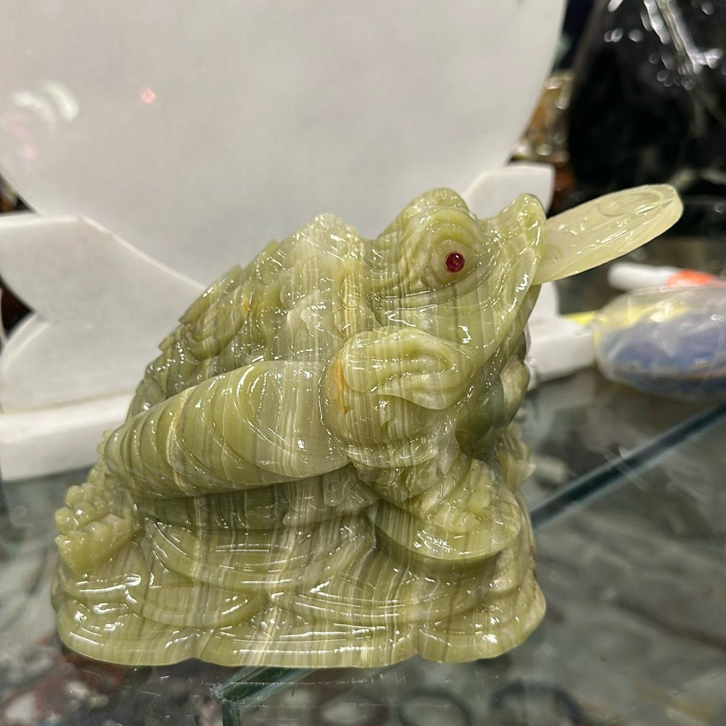 Thiềm thừ  phong thuy đá Ngọc onyx xanh