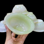 Bát đá vàng  hoàng Long , bát đá xanh  onyc Pakistan  bát để thờ hoặc trưng phong thủy kích thước 12cm