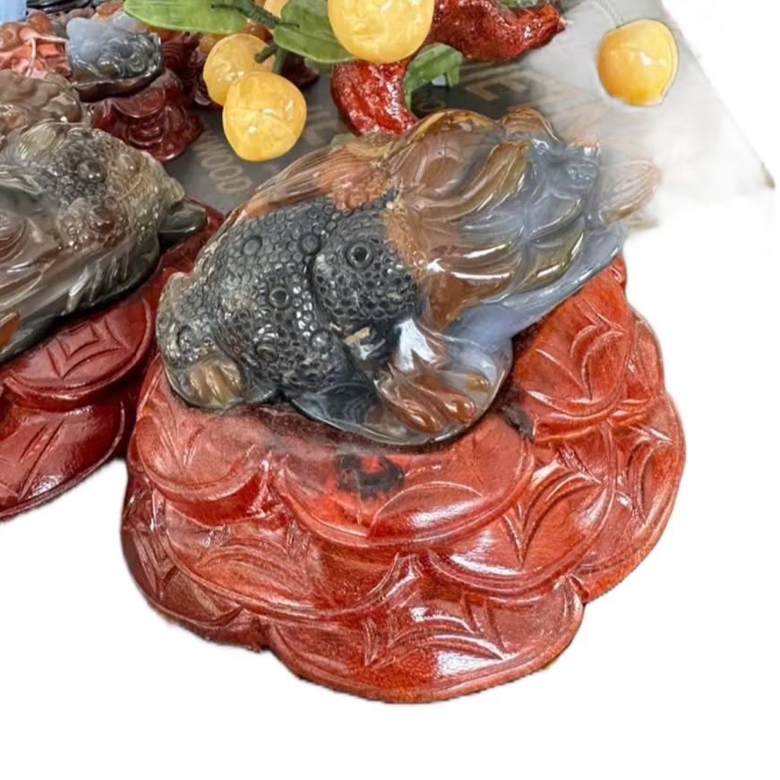 Thiềm thừ đá mã não phong thủy trang trí sưu tầm