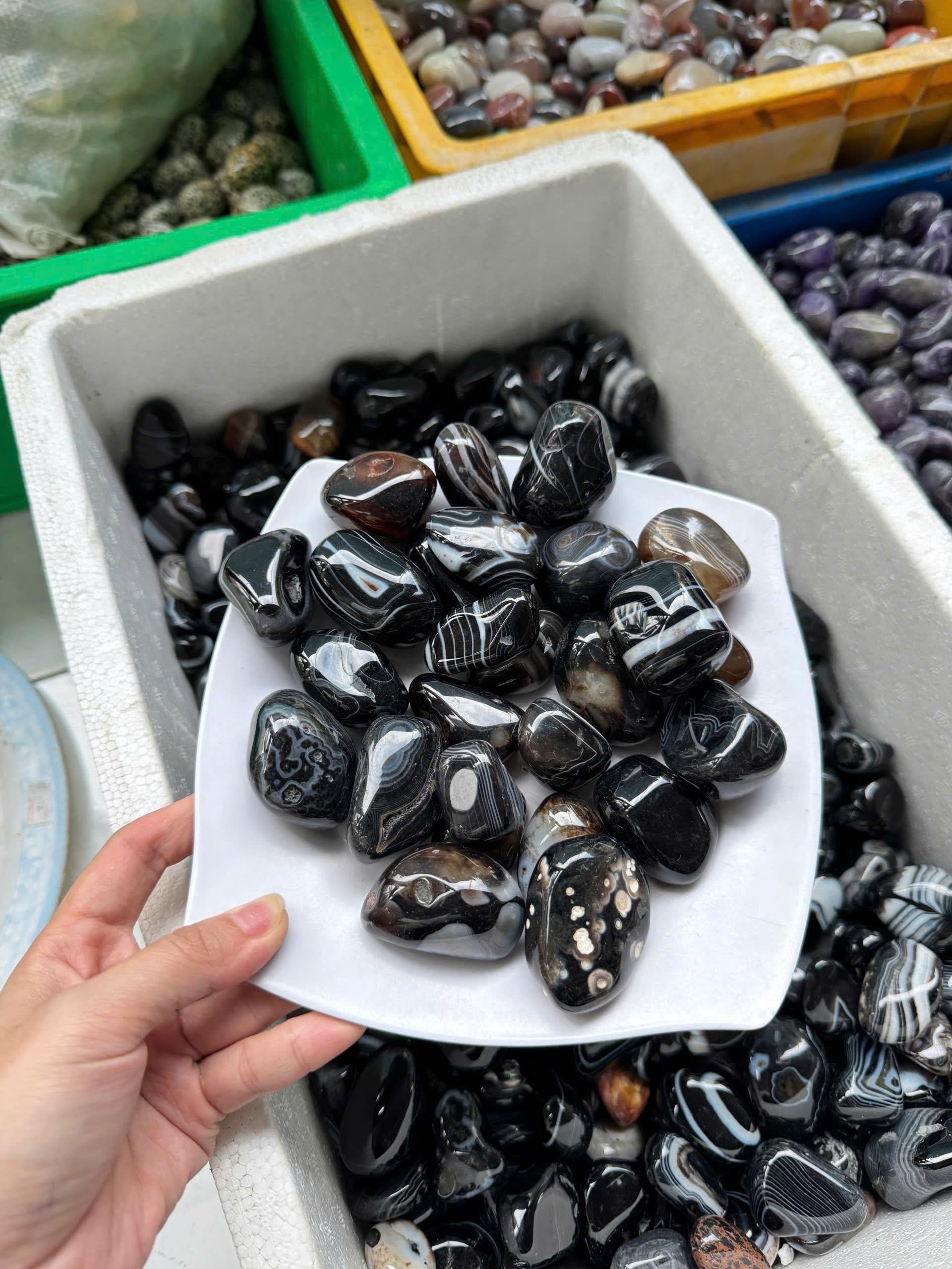 06 - Ngọc Mã Não Vân Thổ Cẩm Trang Trí Phong Thuỷ
