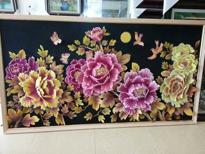 Tranh Đá Quý Cao Cấp Hoa Khai Phú Quý 3D TPC 063 - Hình ảnh chi tiết 2