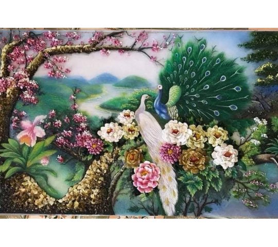 Tranh Đá Quý Đôi Công Phong Thủy – Phú quý, hạnh phúc và tài lộc chế tác từ đá quý tự nhiên Lục Yên