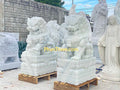 Tượng Kỳ Lân đá Trắng Trong Xanh - Cẩm Thạch - Cao 100cm - Tạo Điểm Nhấn Trang Trọng - Tân Ngọc Phát