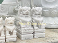 Tượng Kỳ Lân đá Phong Thuỷ Tự Nhiên Cao 60cm - Cẩm Thạch - Trắng - Tạo Điểm Nhấn Trang Trọng - Tân Ngọc Phát
