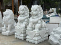 Tượng Kỳ Lân Phong Thuỷ bằng đá Tự Nhiên 1,25m - Cẩm Thạch - Trắng Trong Xanh - Cao 125cm - Dành cho Không Gian Tâm Linh - Tân Ngọc Phát