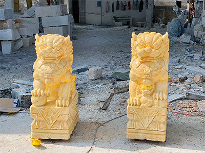 Kỳ Lân đá Cà Rốt Vàng - Khác - Vàng Cà Rốt - Cao 100cm - Tạo Điểm Nhấn Trang Trọng - Tân Ngọc Phát