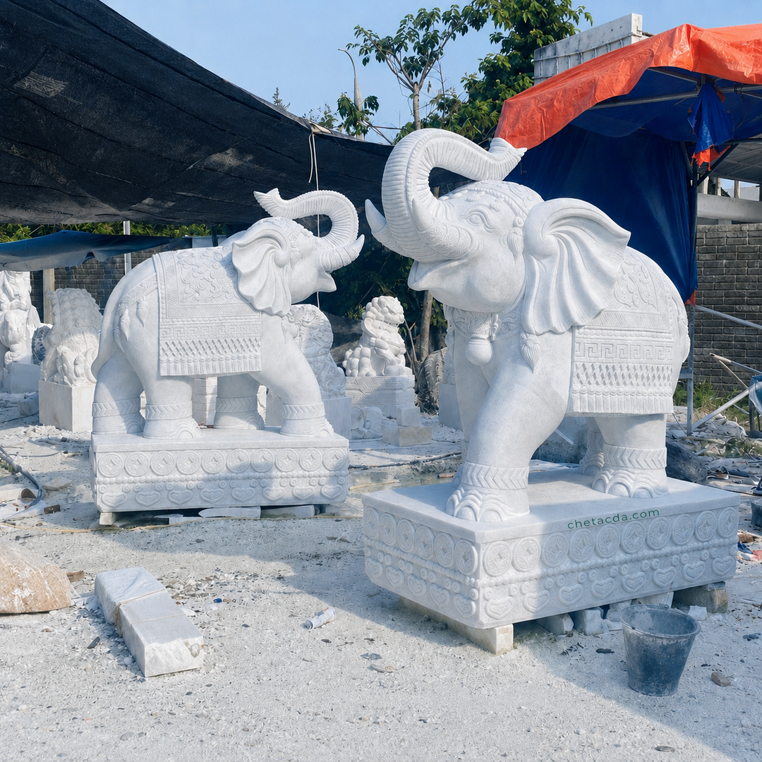 Tượng voi đá Marble – chetacda.com