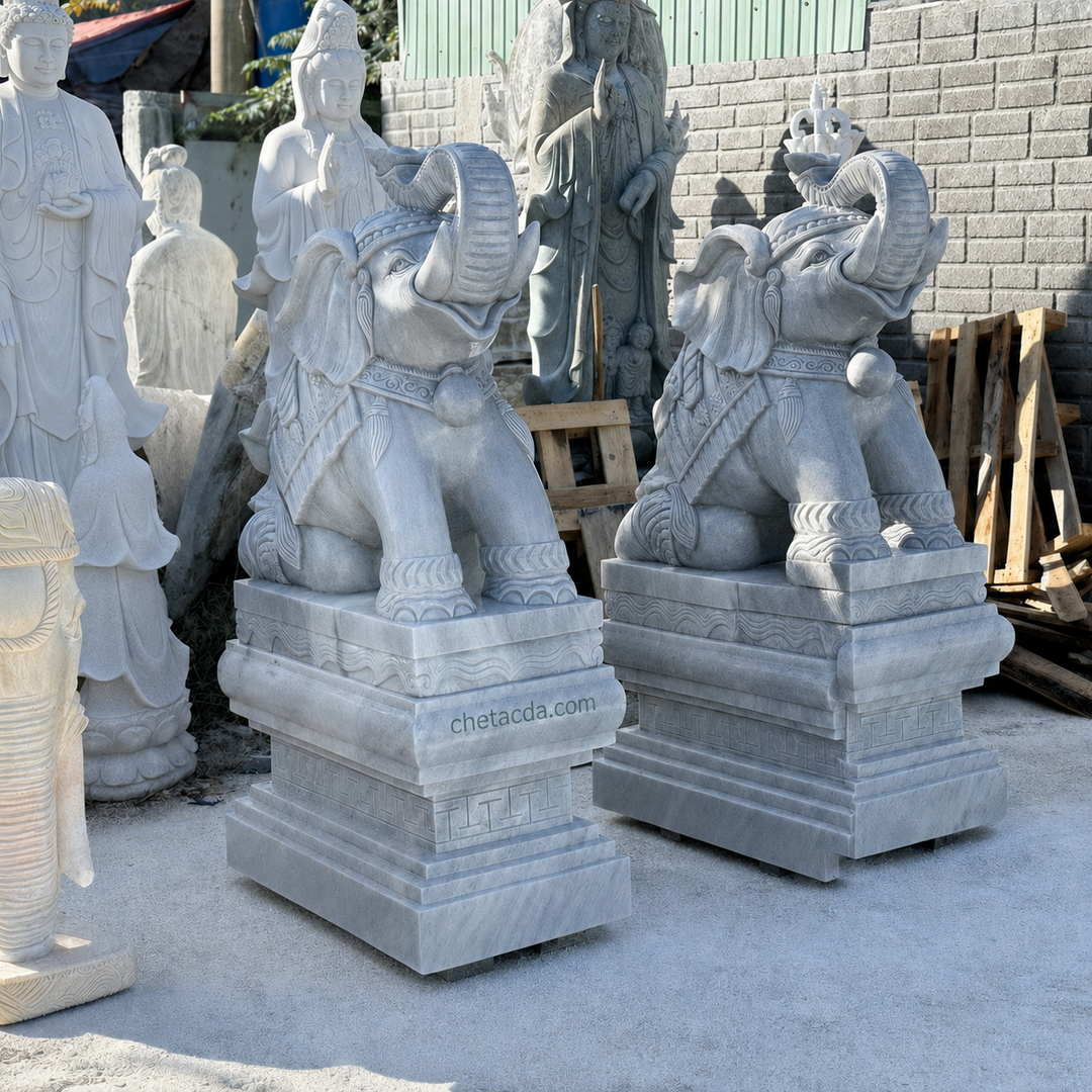 Tượng voi đá Marble – chetacda.com