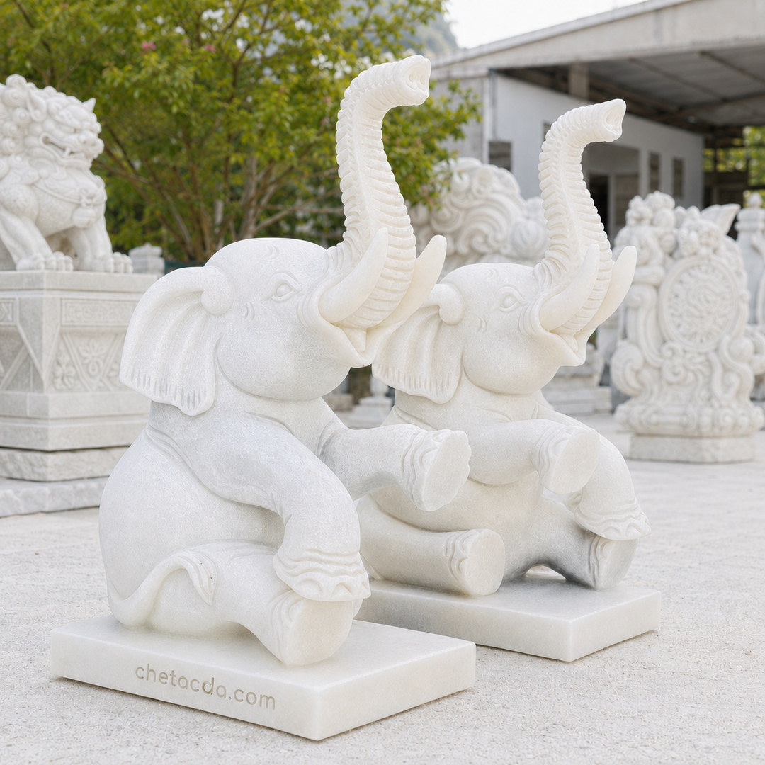 Tượng voi đá Marble – chetacda.com