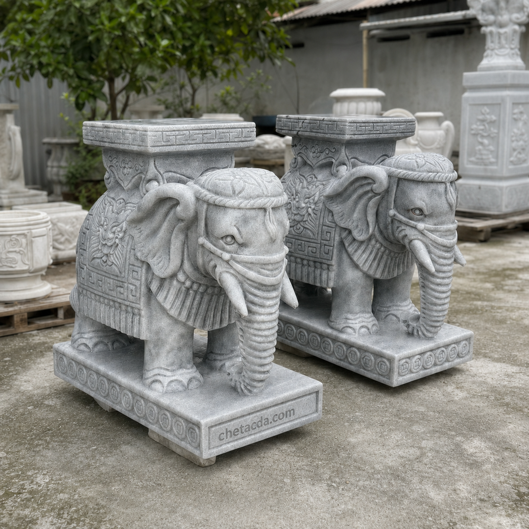 Tượng voi đá Marble – chetacda.com
