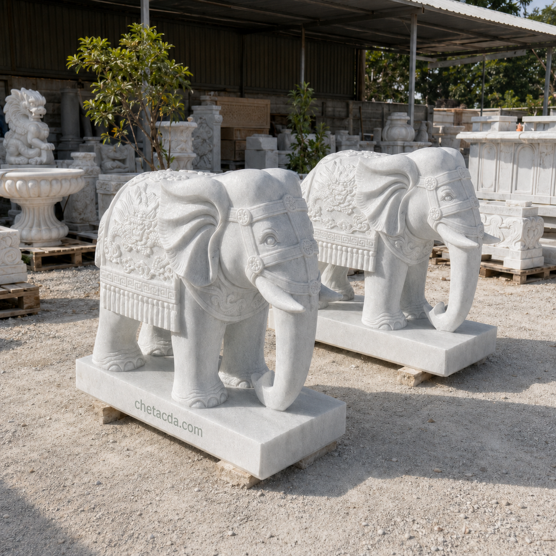 Tượng voi đá Marble – chetacda.com