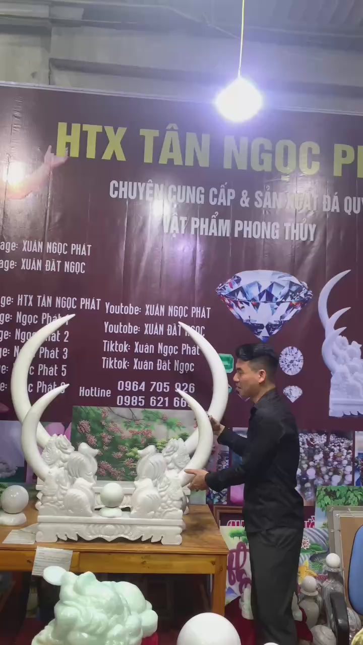 Ngà Voi Đá Tự Nhiên Nguyên Khối – Biểu Tượng Quyền Lực, Trường Thọ