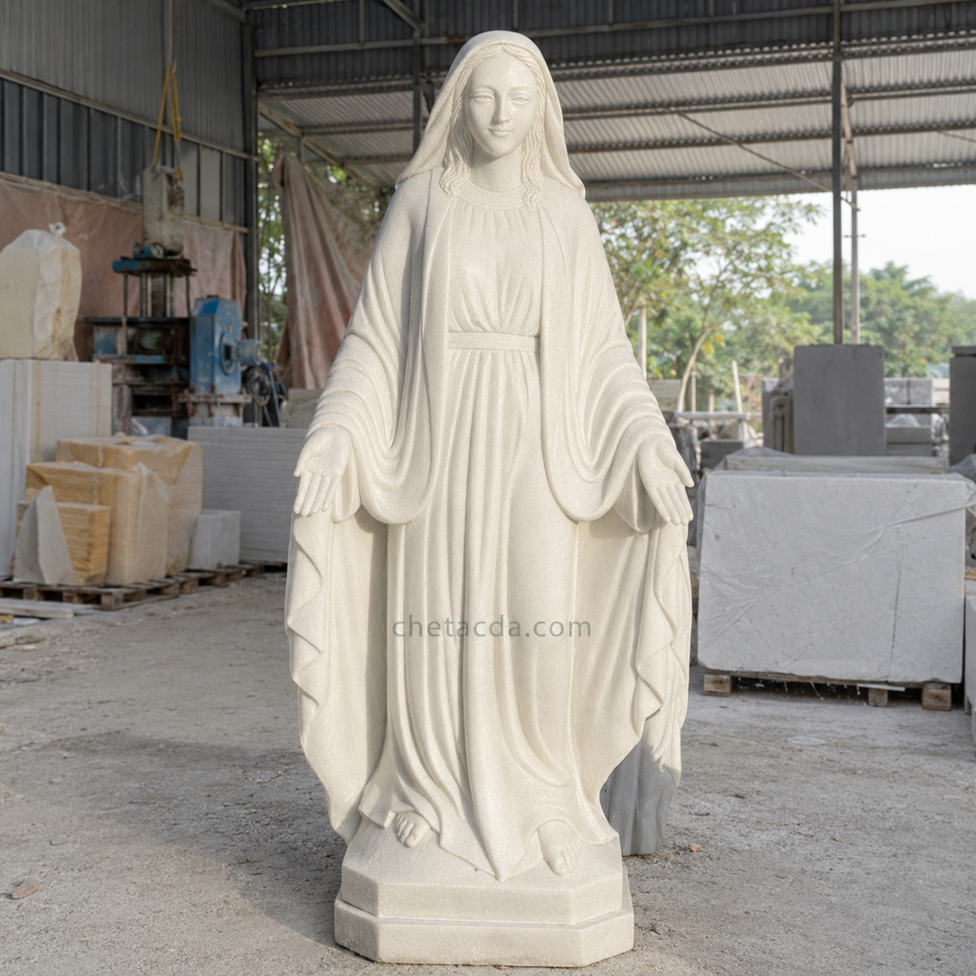 Tượng Đức Mẹ Ban Ơn bằng đá 1,4m (BO-69) - Tân Ngọc Phát