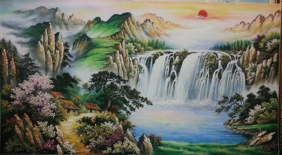 Tranh Đá Quý Cao Cấp Sơn Thủy Hữu Tình – Mẫu 02 - Hình ảnh chi tiết 2