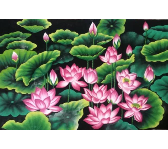 Tranh Đá Quý Hoa Sen 05 Phong Thủy - HTX. Tân Ngọc Phát