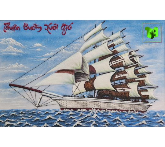 Tranh Đá Quý Thuận buồm xuôi gió – Biểu tượng hanh thông, thành công và tài lộc - HTX. Tân Ngọc Phát