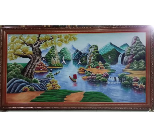 Tranh Đá Quý Phong cảnh 11 – Vẻ đẹp sơn thủy hữu tình, sang trọng và bình an - HTX. Tân Ngọc Phát