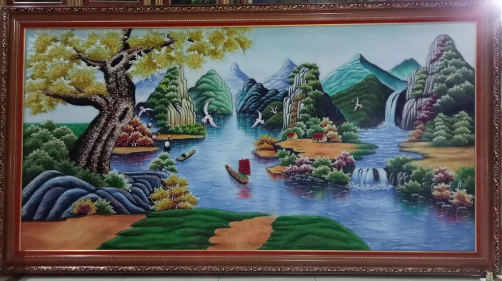 Tranh Đá Quý Phong cảnh 11 – Vẻ đẹp sơn thủy hữu tình, sang trọng và bình an - HTX. Tân Ngọc Phát