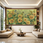 Tranh Đá Quý Cao Cấp Hoa Mẫu Đơn Vượng Khí Phú Quý Phong Thủy - Hình ảnh chi tiết 5