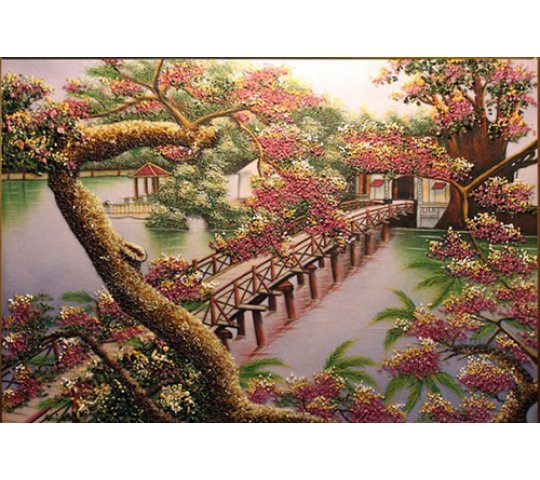 Tranh Đá Quý Cầu thê húc – Vẻ đẹp thủ đô cổ kính, thanh lịch và giàu hoài niệm - HTX. Tân Ngọc Phát
