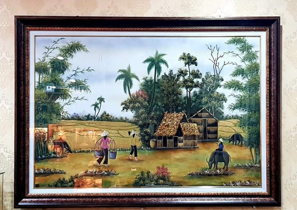 Tranh Đá Quý Cao Cấp Đồng Quê Việt Nam – Mẫu 01 - Hình ảnh chi tiết 3