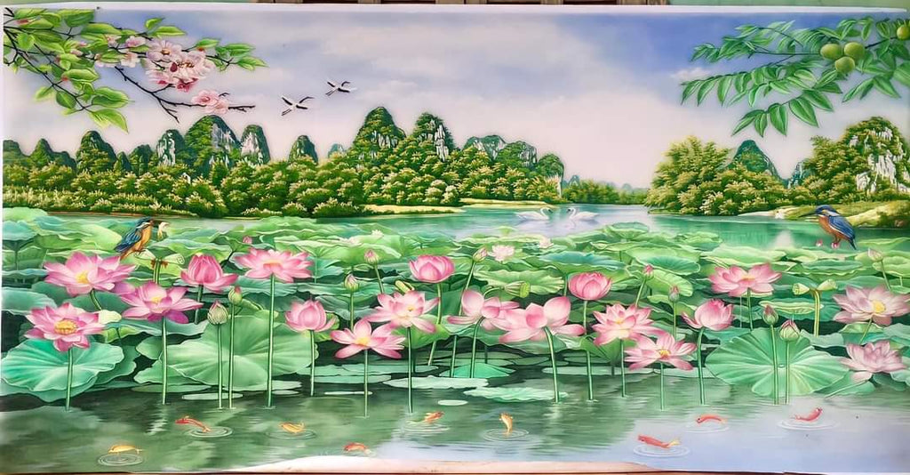 Tranh Đá Quý Cao Cấp Đồng Quê Việt Nam – Mẫu 02 - Hình ảnh chi tiết 6