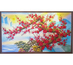 Tranh Đá Quý Hoa Đào Thế Rồng Phong Thủy – May mắn, sum vầy và khởi sắc chế tác từ đá quý tự nhiên Lục Yên