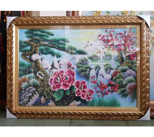 Tranh Đá Quý Hoa Mẫu Đơn Vượng Khí Phong Thủy – Phú quý, hạnh phúc và viên mãn chế tác từ đá quý tự nhiên Lục Yên