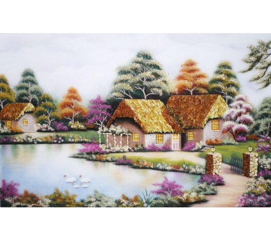 Tranh Đá Quý Ngôi nhà hạnh phúc Phong Thủy – Vẻ đẹp sơn thủy hữu tình - HTX. Tân Ngọc Phát