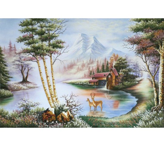 Tranh Đá Quý Ngôi nhà mộng mơ – Vẻ đẹp sơn thủy hữu tình, sang trọng và bình an - HTX. Tân Ngọc Phát