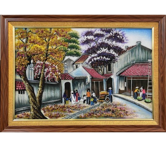 Tranh Đá Quý Phố cổ 1 – Vẻ đẹp sơn thủy hữu tình, sang trọng và bình an - HTX. Tân Ngọc Phát