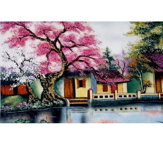 Tranh Đá Quý Tranh phong cảnh đẹp 01 Phong Thủy – Vẻ đẹp sơn thủy hữu tình - HTX. Tân Ngọc Phát
