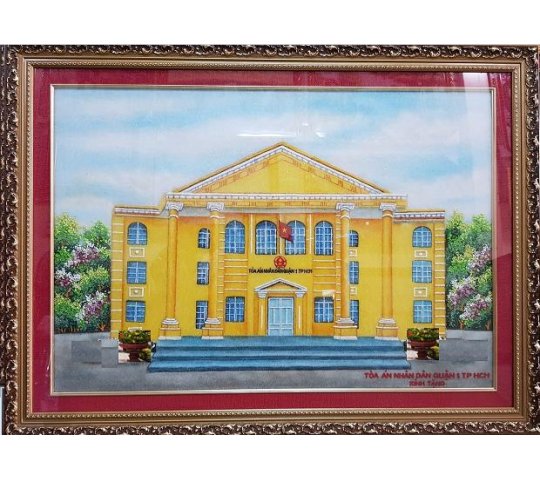 Tranh Đá Quý Phong cảnh tòa án nhân dân Phong Thủy – Vẻ đẹp sơn thủy hữu tình - HTX. Tân Ngọc Phát
