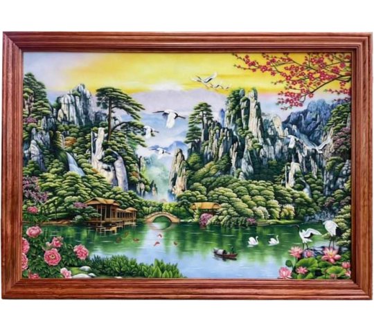 Tranh Đá Quý Tùng hạc – Biểu tượng trường thọ, bình an và phúc lộc - HTX. Tân Ngọc Phát