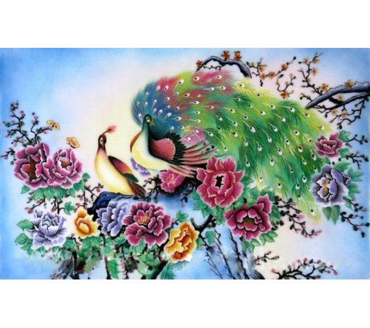 Tranh Đá Quý Đôi Uyên Ương Phong Thủy - HTX. Tân Ngọc Phát