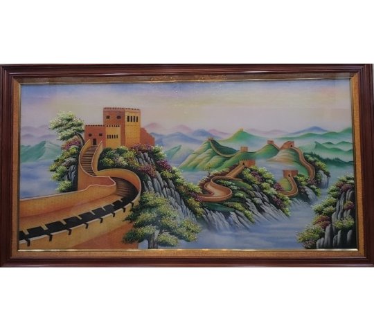 Tranh Đá Quý Vạn lý tường thành 02 Phong Thủy – Vẻ đẹp sơn thủy hữu tình - HTX. Tân Ngọc Phát