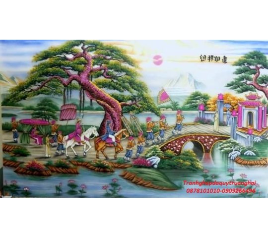 Tranh Đá Quý Vinh quy bái tổ Phong Thủy – ảnh sản phẩm 1 – Xuân Ngọc Phát