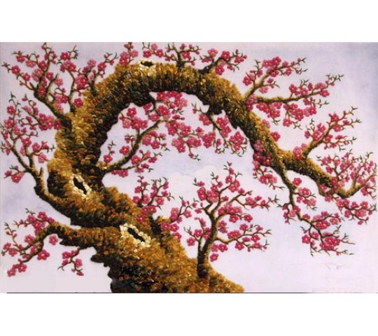 Tranh Đá Quý Hoa Đào Thế Rồng Phong Thủy – May mắn, sum vầy và khởi sắc chế tác từ đá quý tự nhiên Lục Yên