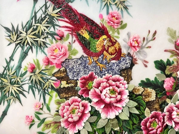 Tranh Đá Quý Phú Quý Mãn Đường Phong Thủy – Giàu sang, cát tường và thịnh vượng chế tác từ đá quý tự nhiên Lục Yên