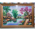 Tranh Đá Quý Tranh phong cảnh làng quê Việt – Vẻ đẹp quê hương yên bình và ấm áp - HTX. Tân Ngọc Phát