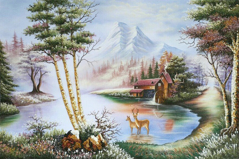 Tranh Đá Quý Ngôi nhà mộng mơ – Vẻ đẹp sơn thủy hữu tình, sang trọng và bình an - HTX. Tân Ngọc Phát