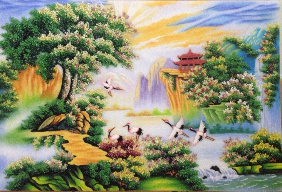 Tranh Đá Quý Phong cảnh hữu tình Phong Thủy – Vẻ đẹp sơn thủy hữu tình - HTX. Tân Ngọc Phát