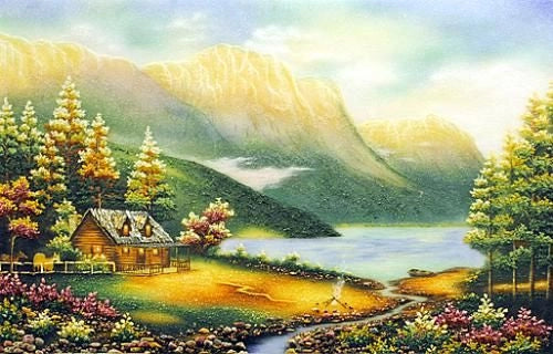 Tranh Đá Quý Phong cảnh nước ngoài Phong Thủy – Vẻ đẹp sơn thủy hữu tình - HTX. Tân Ngọc Phát