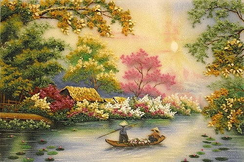 Tranh Đá Quý Sông quê – Vẻ đẹp quê hương yên bình và ấm áp - HTX. Tân Ngọc Phát